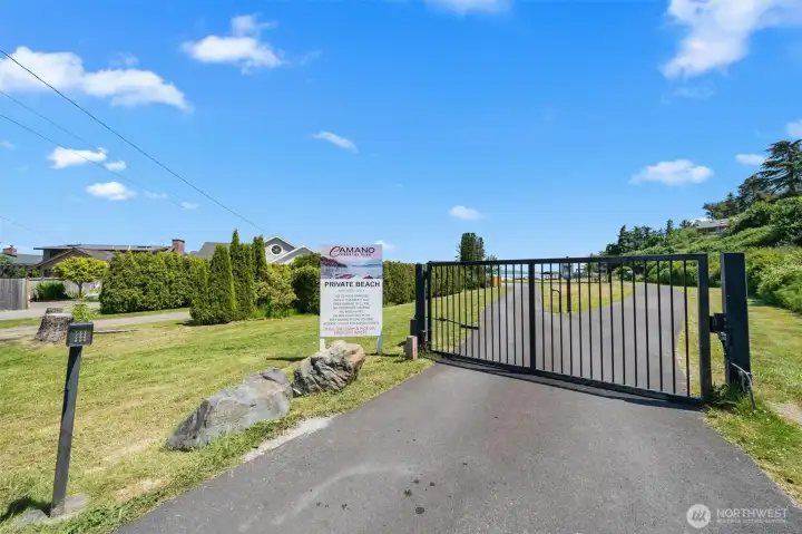 Gated access to one of three private community beaches available exclusively to Camano Country Club homeowners.