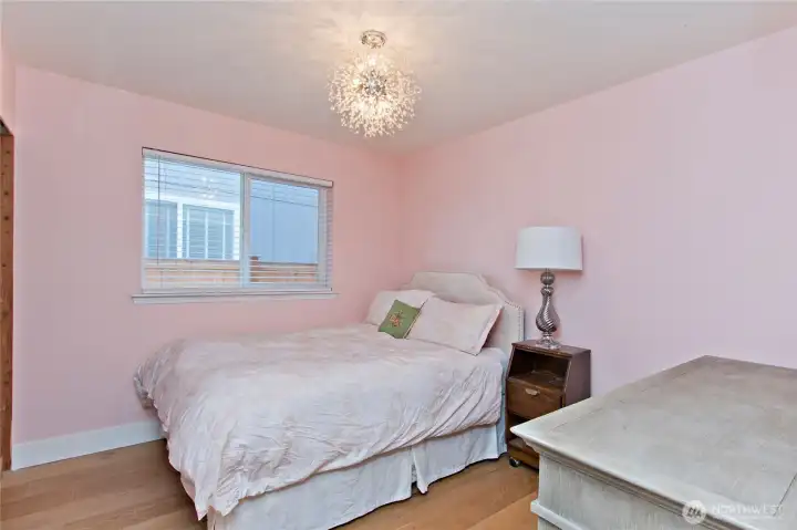 The first bedroom just off the hall.