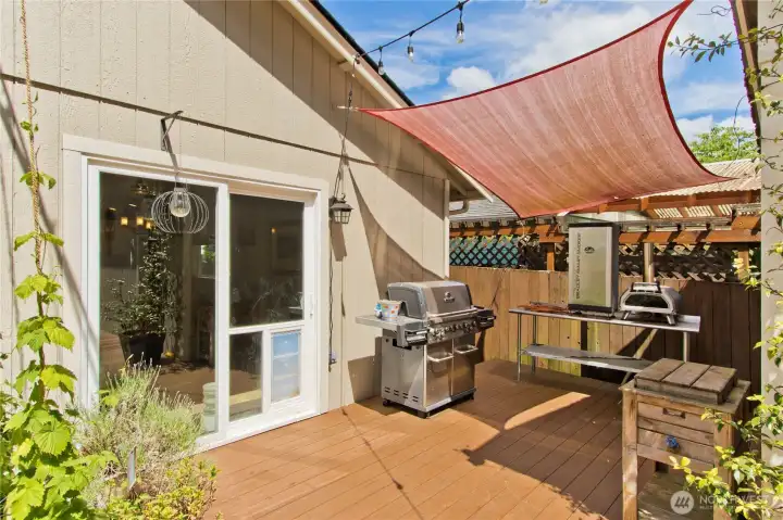 The outside grilling area is already plumbed with gas!