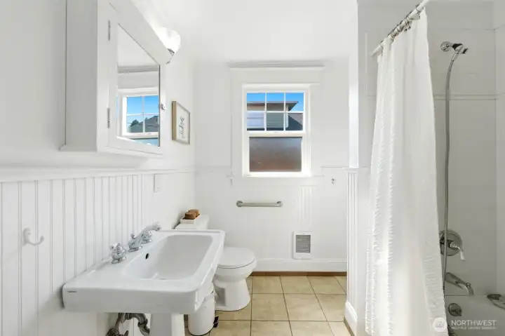 Bathroom with shower & tub combo