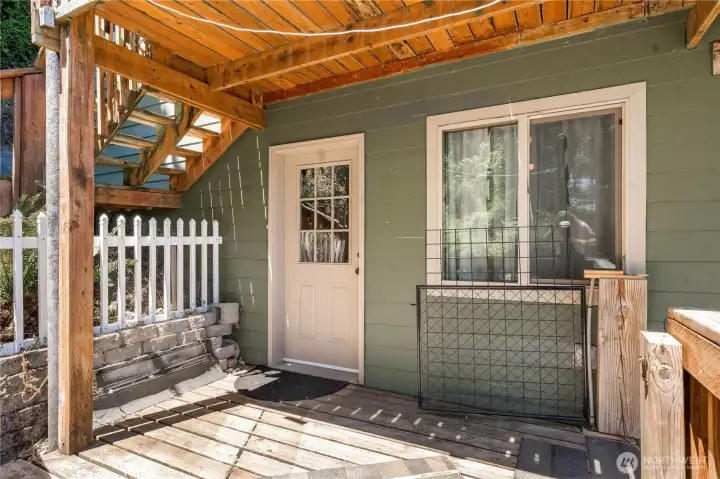 This is the first of two entry ways into the cabin. This is the first of two entry ways into the cabin.