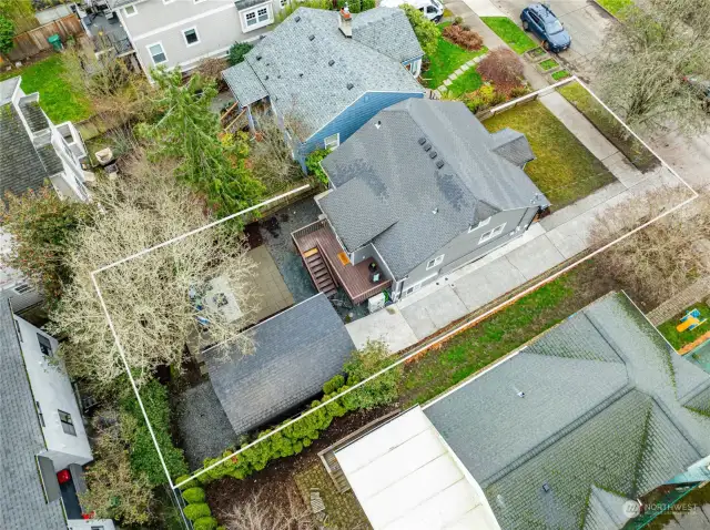 The home has a 50 year roof that was existing when the sellers purchased the house.  The house and garage roofs and gutters were professionally cleaned in January!