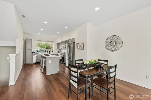 Dining area can accommodate a much larger table if desired