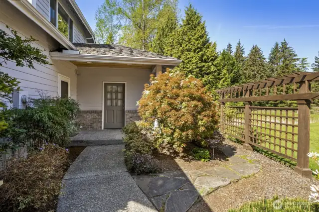 The front separate entrance to in-law suite.
