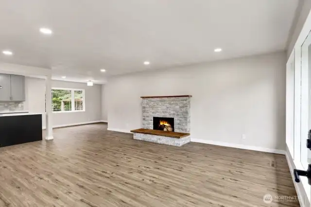 Entry into open floor plan.
