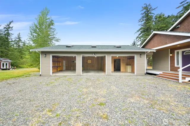 Attached 3 car heated garage.