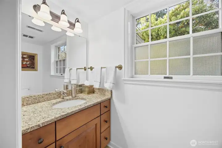 1/2 bath off laundry room updated 2018