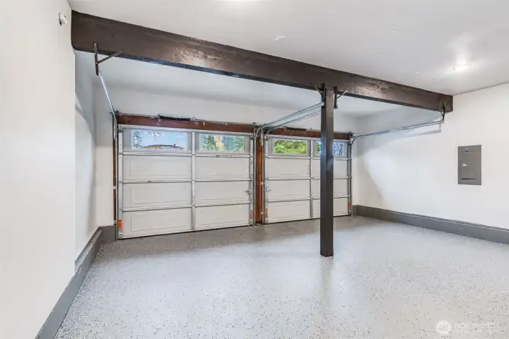 2 car garage with composite flooring
