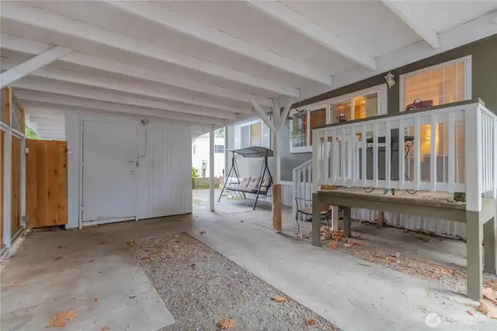 Covered parking to keep you dry on rainy NW days.