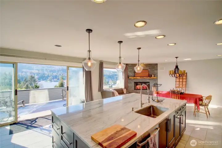 Island with storage for all your kitchen needs.