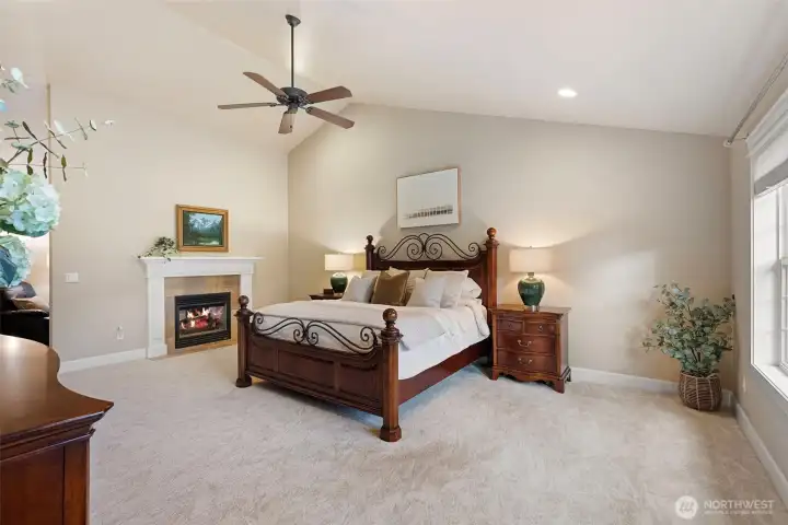 Primary suite, privately located on opposite end of house