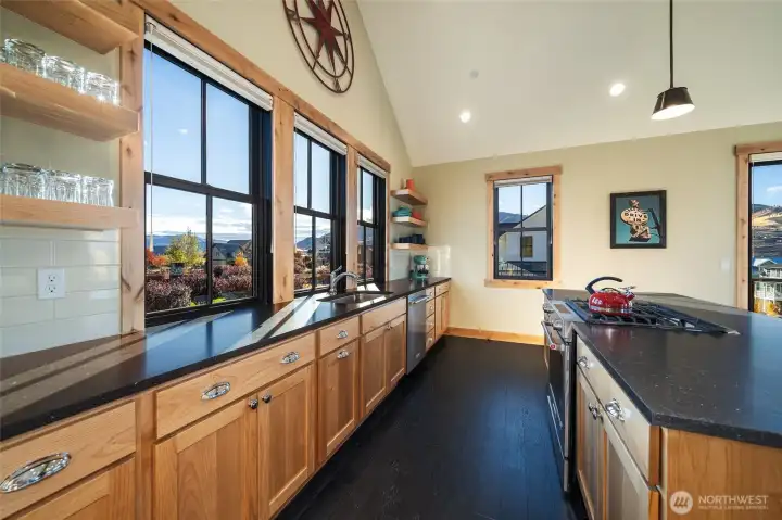 Kitchen with views of Lookout Park Kitchen with views of Lookout Park