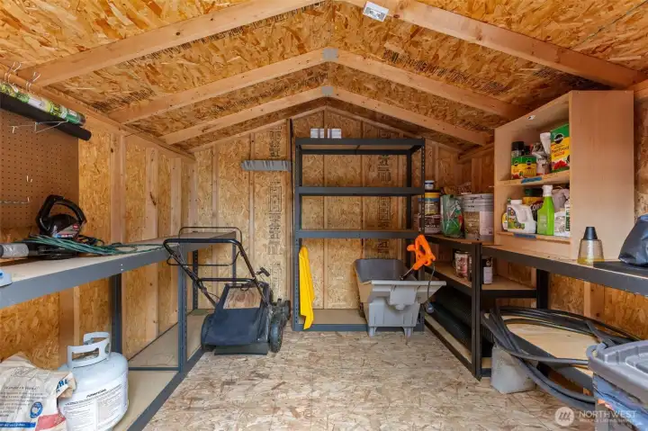 Pristine backyard shed interior