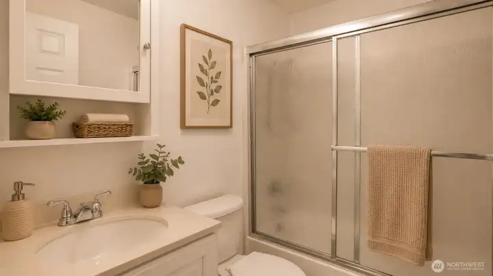 Virtually Staged full bathroom