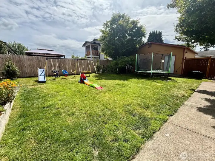 large fenced yard
