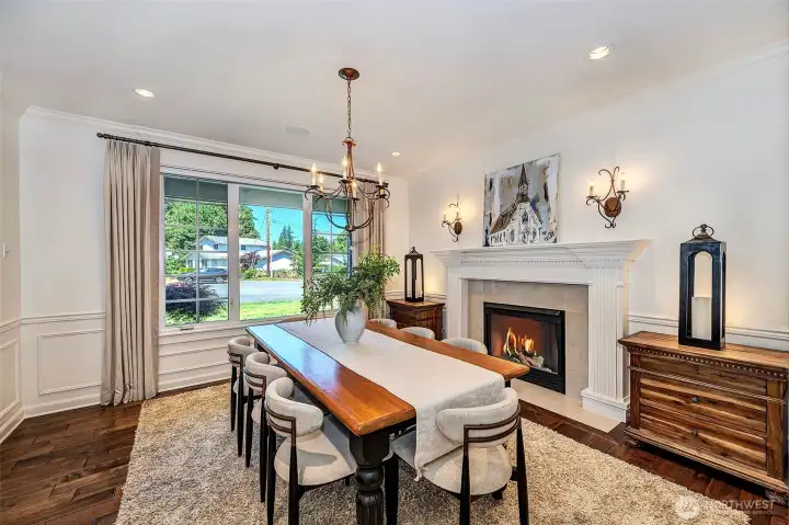 Elegant Dining Room with Fireplace.... Where laughter is shared, milestones are celebrated, and cherished memories begin. Elegant Dining Room with Fireplace.... Where laughter is shared, milestones are celebrated, and cherished memories begin.