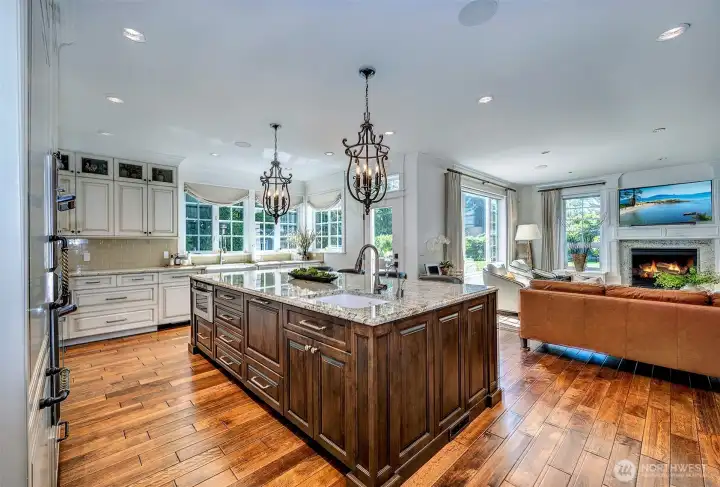 The Heart of the Home... This exceptional chef's kitchen showcases an oversized island, premium appliances, double ovens, and two dishwashers, creating the perfect space for family, friends, and unforgettable celebrations. The Heart of the Home... This exceptional chef's kitchen showcases an oversized island, premium appliances, double ovens, and two dishwashers, creating the perfect space for family, friends, and unforgettable celebrations.