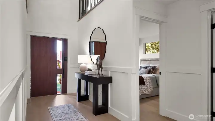 Open two-story entry way Open two-story entry way