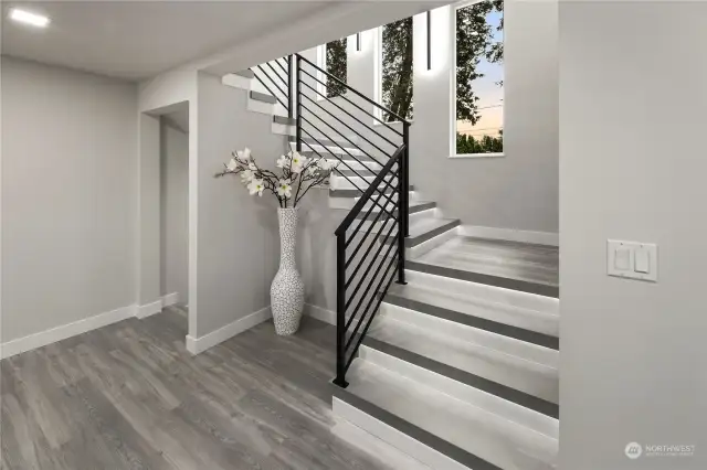 Staircase to upstairs/downstairs