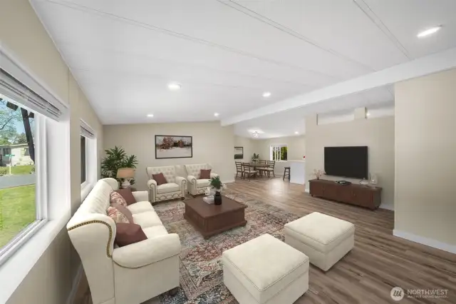 Enter to the spacious living room - Virtually Staged