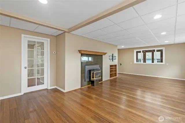 Large family room on the lower level.