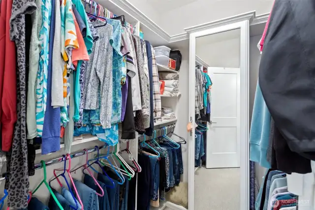 Walk-in Closet w/ Custom Built-ins and Additonal Storage