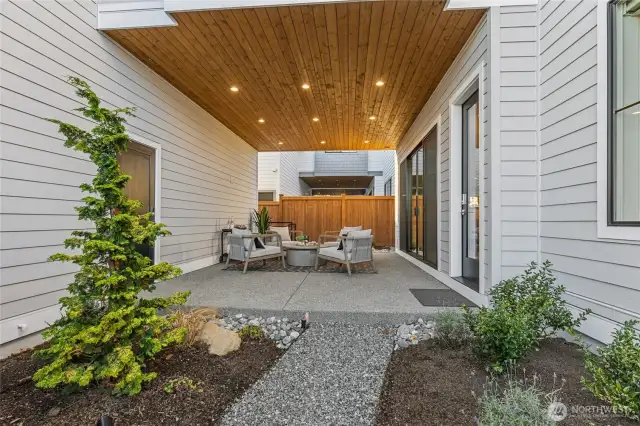 Outdoor patio equipped with Rough-in's for future outdoor kitchen & TV, as well as electrical for heater and or lighting.