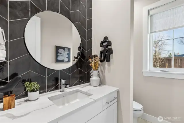 Powder bath.