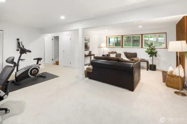 There's enough space in this room to create a 4th bedroom by adding 2 walls and a door.