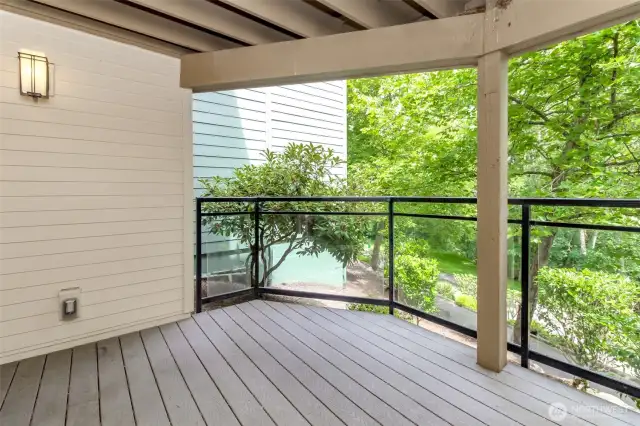 The covered deck is an extension of your living space.