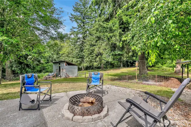Built in fire pit