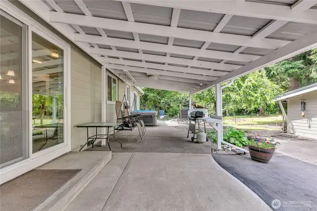 Expansive covered patio