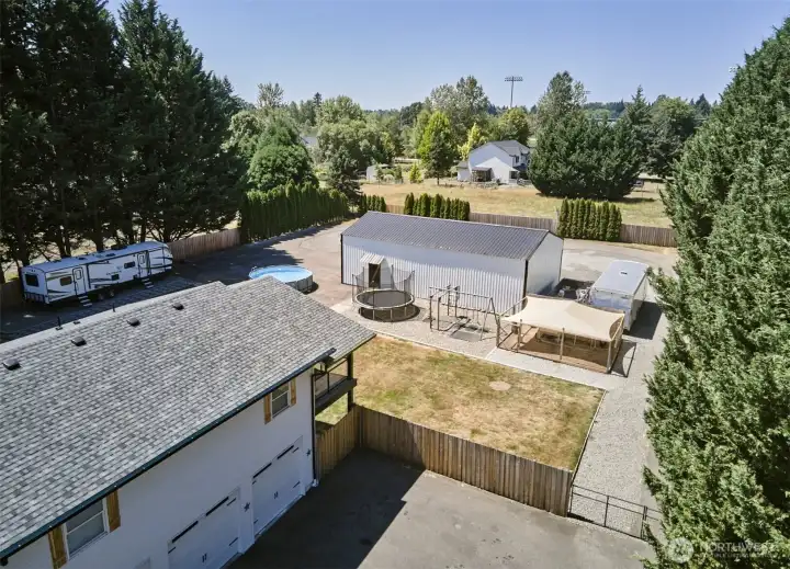 Aerial photo - lot size is .88 acre usable space