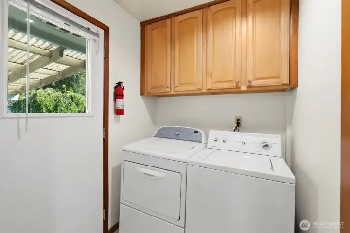 A Laundry room with washer/dryer, walk-in pantry & a glass door opens to the yard, allowing you to extend your entertainment outdoors perfect for hosting gatherings and enjoying the fresh air. Entertain in style in this cozy kitchen and living space, complemented by a thoughtful floor plan designed for both comfort and functionality, seamlessly connecting indoor and outdoor living.