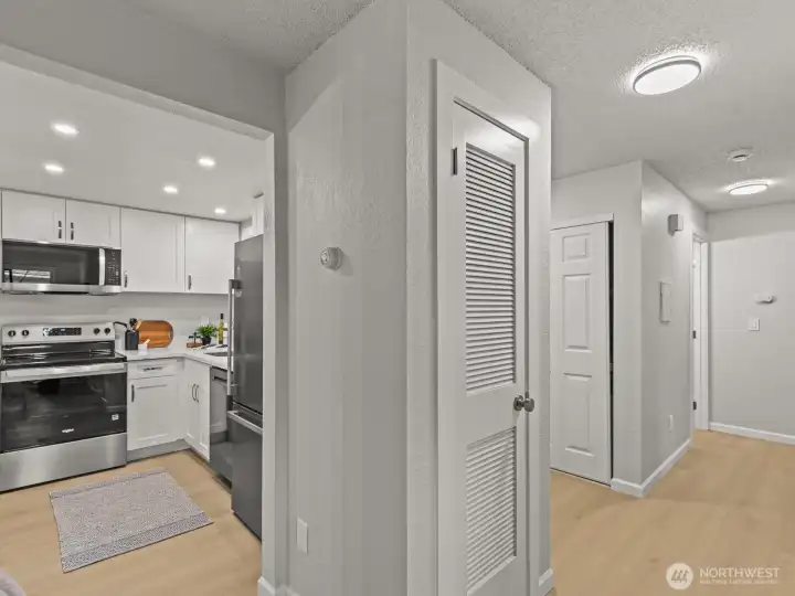 So many closets provide ample storage throughout.