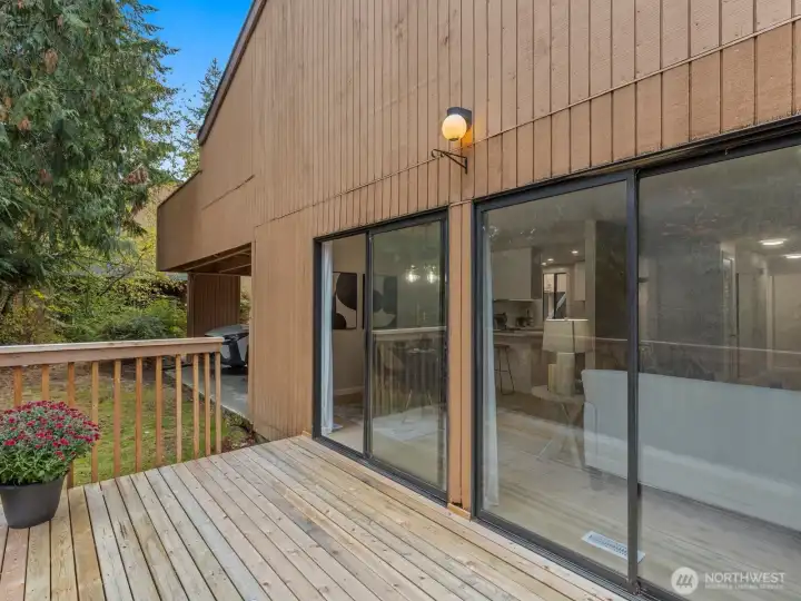The back deck has easy access from the carport.