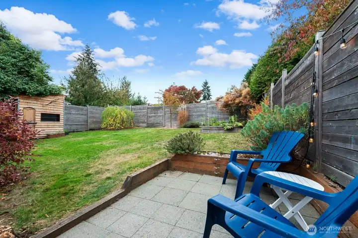 This sunny patio is a great spot for relaxing.