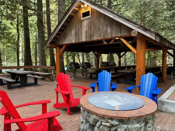 Down by the river you'll find community BBQs for fun summer dining!