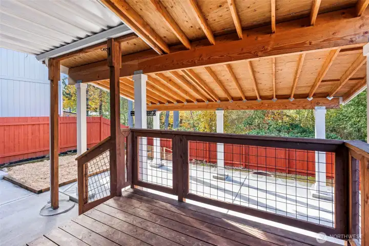 Covered Deck off the Main Floor to the backyard