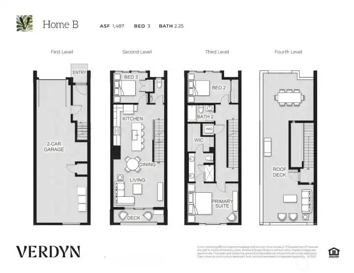3BR B plan. Provided for general reference.  Details may vary.