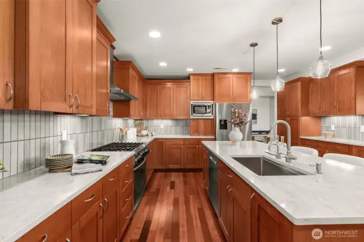 This home features abundant cabinet and counter space.