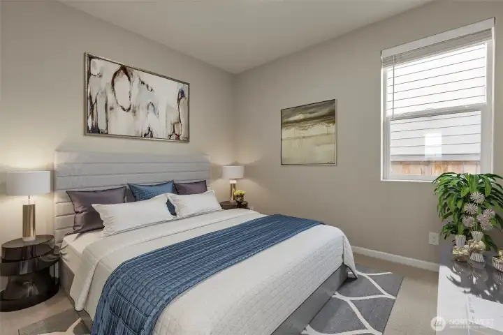 Bedroom is virtually staged