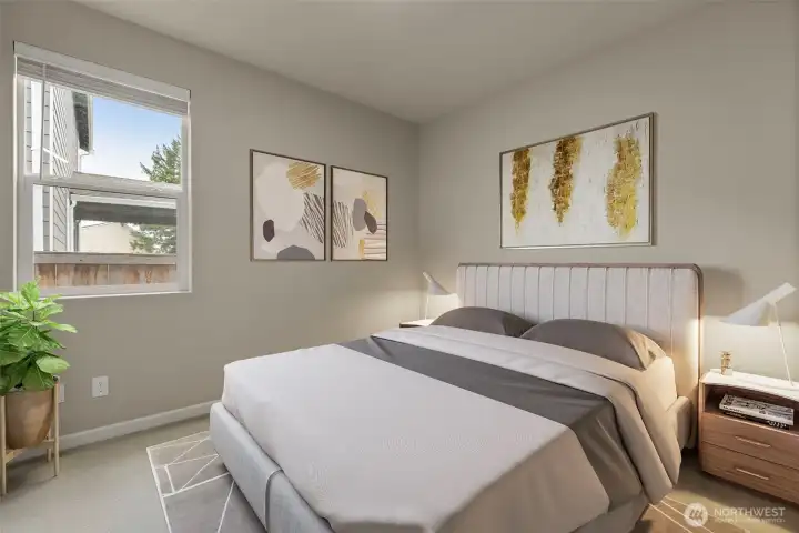 Bedroom is virtually staged