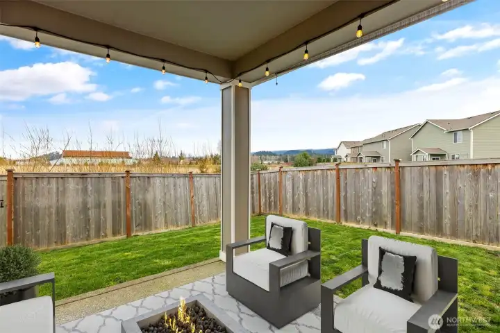 Patio is virtually staged