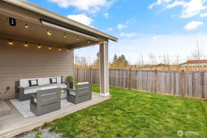 Patio is virtually staged