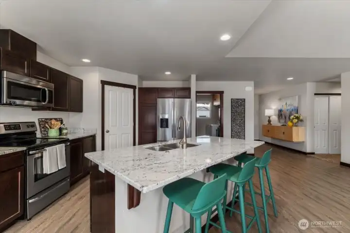 Nice-sized pantry adjacent to kitchen.