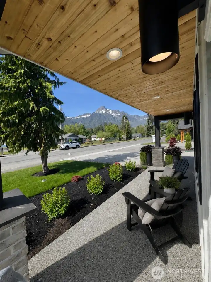 Mountain views from virtually staged   front porch