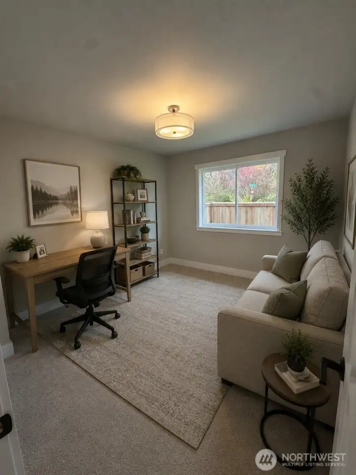 Home office/bedroom, virtually staged