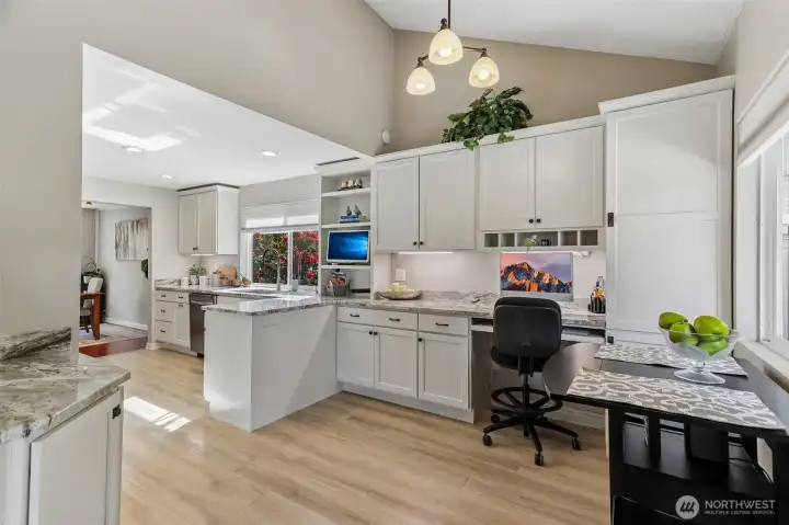 The heart of the home is the updated kitchen.