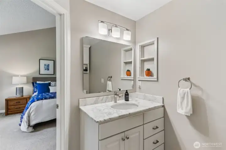 New vanity in the primary bathroom.